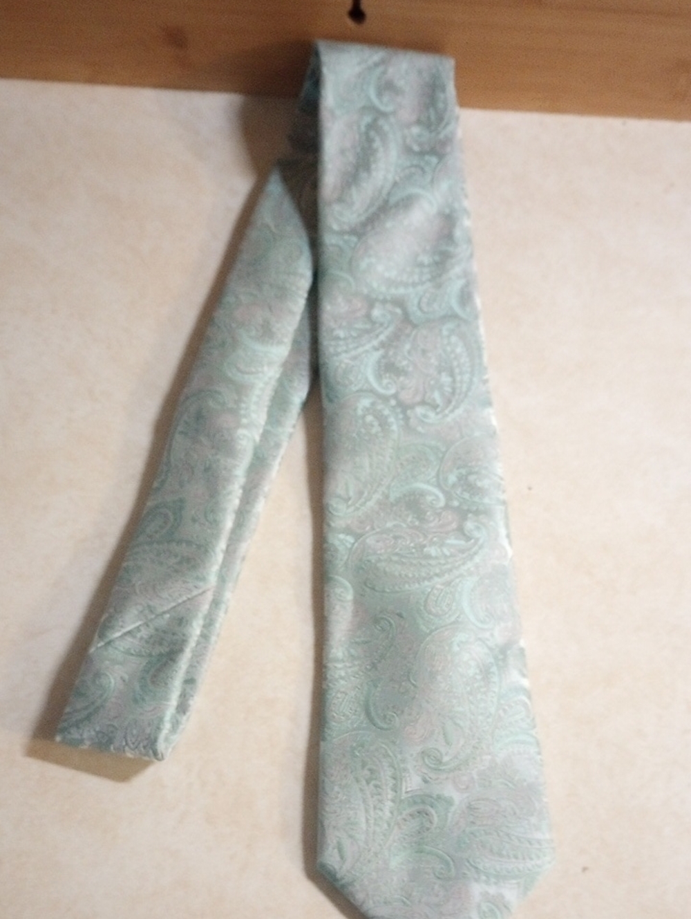 Alizeal Classic Paisley Mint Green Men's Tie